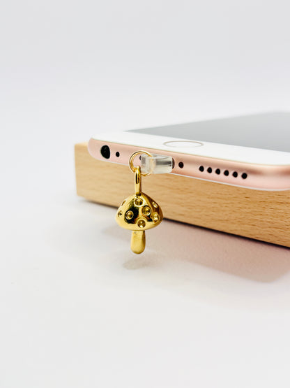 Pilz Kristall Handy Charm. Funkelnder Glücksbringer fürs Smartphone.