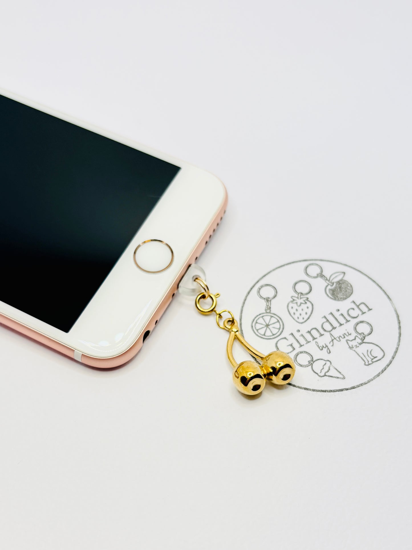 Kirschen Handy Charm. Süße Sommermomente fürs Smartphone.