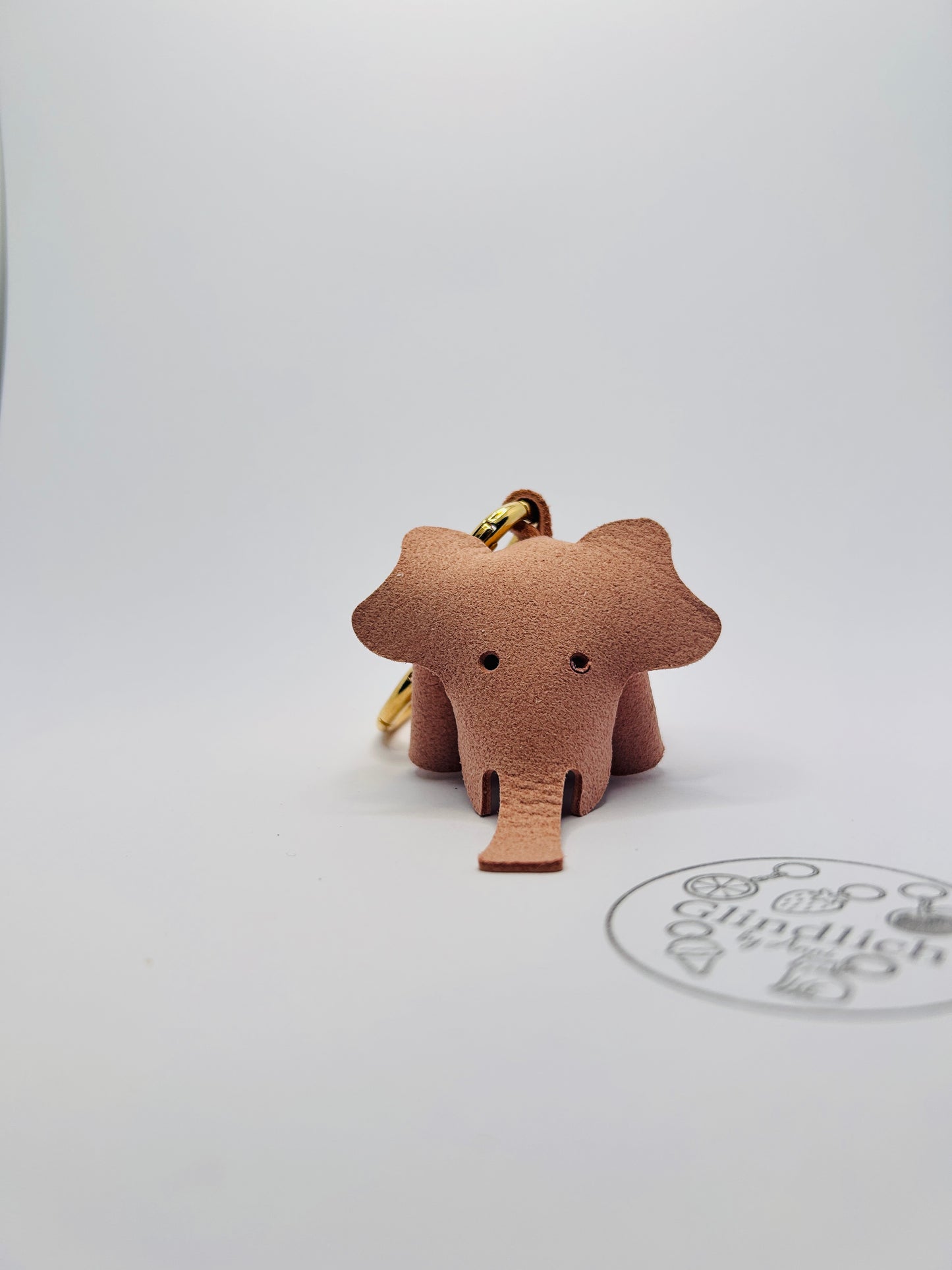 Echtleder Elefant Anhänger für Taschen und Schlüssel Glindlich Bag Charm