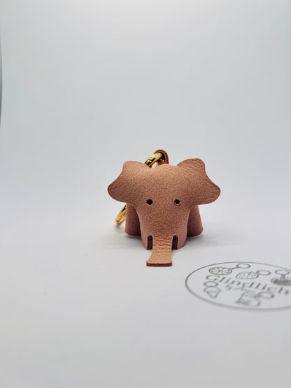 Echtleder Elefant Anhänger für Taschen und Schlüssel Glindlich Bag Charm