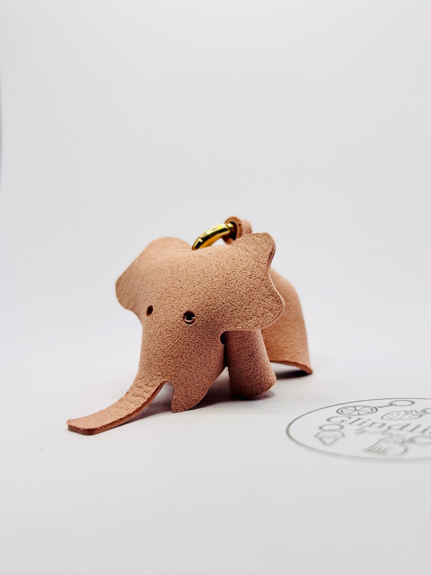 Echtleder Elefant Anhänger für Taschen und Schlüssel Glindlich Bag Charm