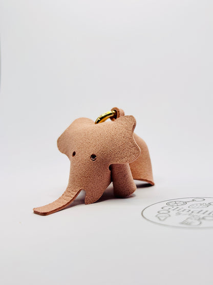 Echtleder Elefant Anhänger für Taschen und Schlüssel Glindlich Bag Charm