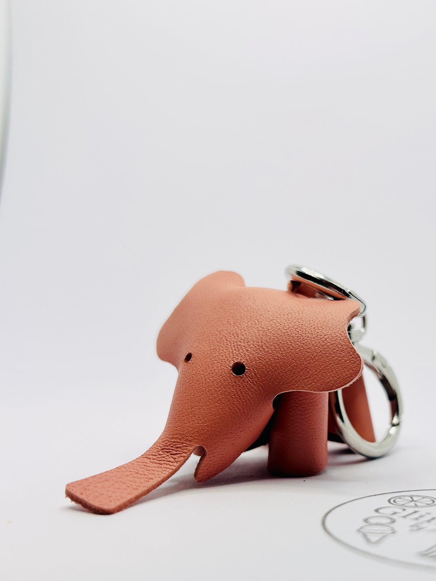 Echtleder Elefant Anhänger für Taschen und Schlüssel Glindlich Bag Charm
