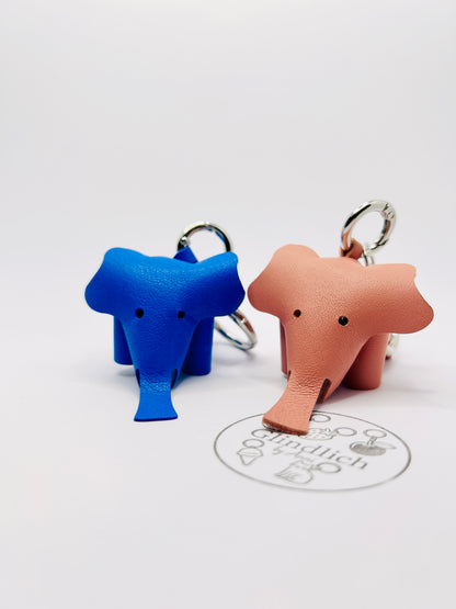 Echtleder Elefant Anhänger für Taschen und Schlüssel Glindlich Bag Charm