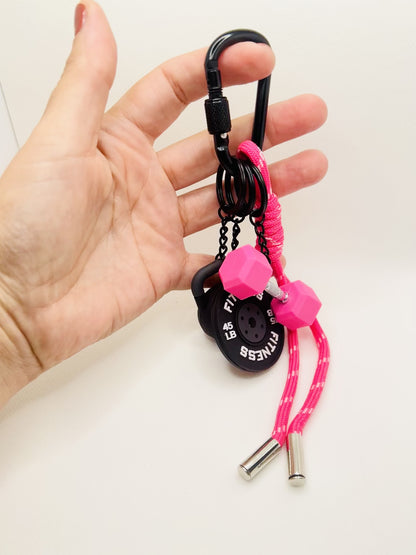 Sport Schlüsselanhänger Set Fitness Hantel Gewicht Wasserflasche Geschenk Männer Frauen Gym Accessoire